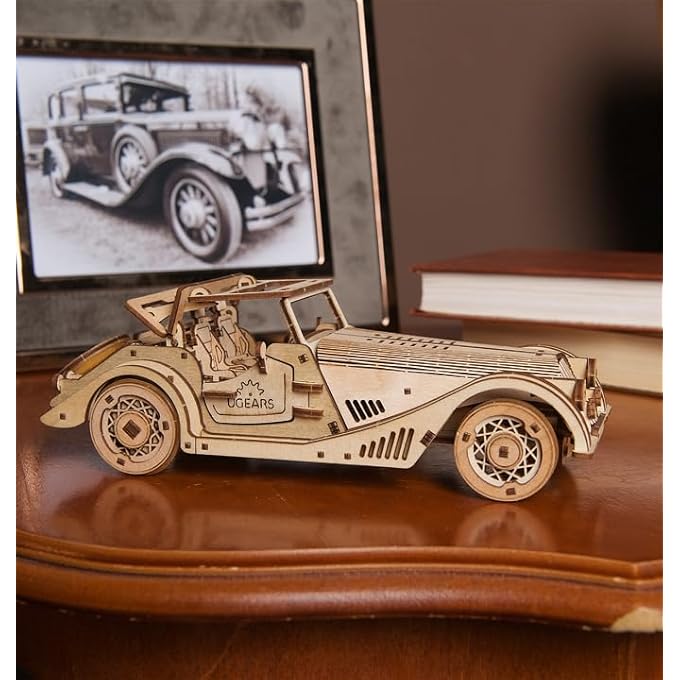 SPORTS CAR RAPID MOUSE - 3D CAR MODEL PUZZLE WITH POWERFUL DUAL ENGINE SYSTEM - 3D WOODEN PUZZLES FOR ADULTS - CHALLENGING ROADSTER MODEL CAR KITS TO BUILD - DIY 3D PUZZLE MODEL KITS - Image 2